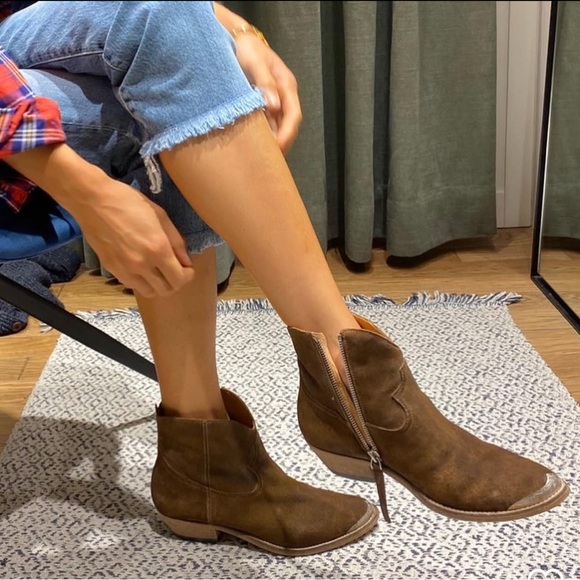 Golden Goose Young Zip Suede Western Booties - Picture 2 of 4